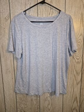 Jockey Light Gray Short Sleeve Ribbed Tee